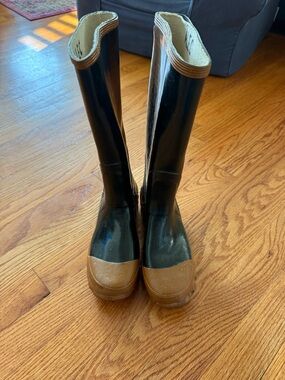 Vintage Durawear steel shank rubber rain work tall knee boots
